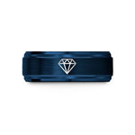 unique birthday presents her – blue tungsten formation diamond wedding band