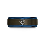 unique birthday presents her – gunmetal & blue tungsten formation diamond wedding band