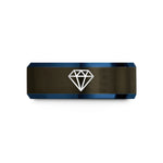 unique birthday presents her – gunmetal & blue tungsten formation diamond wedding band