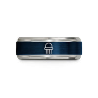 unique present ideas her – blue & gray tungsten transistor wedding band