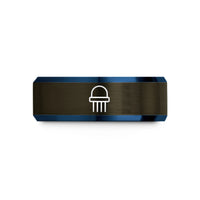 best birthday present ideas – gunmetal & blue tungsten transistor wedding band