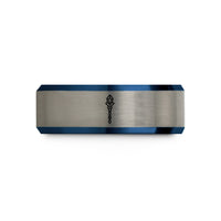 birthday presents for mom – black & blue & gray tungsten wizard staff crystal wedding band
