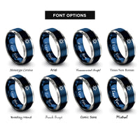 font options for inside engraving on blue & grey 7 point star rings