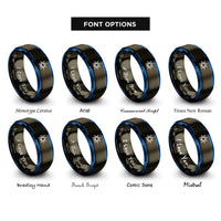 font options for inside engraving on gunmetal & blue 7 point star rings