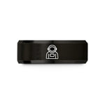 personalized presents for guys – black tungsten astronaut silhouette wedding band