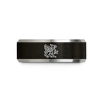 unique presents for him – black & silver tungsten hippogriff wedding band