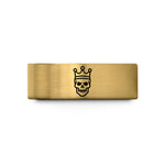 men's unique ring – gold tungsten king skull crown wedding band