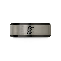 personalized presents for him – black & gray tungsten oceania wedding band