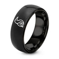 Oceania – Tungsten Wedding Band, 8 mm, Black Comfort-Fit Unisex