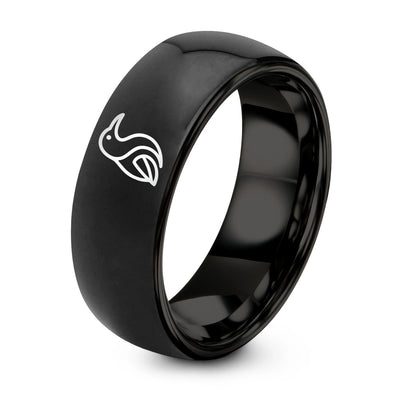 Oceania – Tungsten Wedding Band, 8 mm, Black Comfort-Fit Unisex
