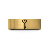 unique present ideas him – gold tungsten vintage key heart wedding band