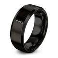 Conductor Baton – Tungsten Wedding Band, 8 mm, Black Comfort-Fit Unisex