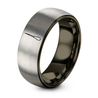 70th Birthday Gifts for Women – gunmetal & silver tungsten conductor baton ring