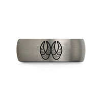 unique presents for ladies – black & gray tungsten elk print wedding band