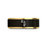 best presents for ladies – black & gold tungsten hose nozzle wedding band