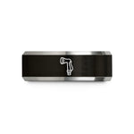 meaningful presents for moms – black & gray tungsten hose nozzle wedding band
