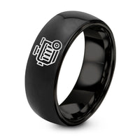 70th Birthday Gifts for Women – black tungsten inline 4 engine ring
