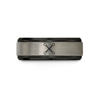 special presents for her – black & grey tungsten majorette baton wedding band