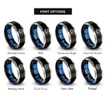 font options for inside engraving on black & blue & silver 8 bit alien rings