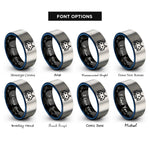 font options for inside engraving on black & blue & silver 8 bit alien rings