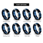font options for inside engraving on blue & silver 8 bit spaceship rings