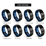 font options for inside engraving on black & blue 8 bit star rings