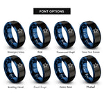 font options for inside engraving on black & blue 8 bit star rings