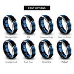 font options for inside engraving on blue & gray 8 bit star rings