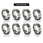 font options for inside engraving on silver 8 bit star rings