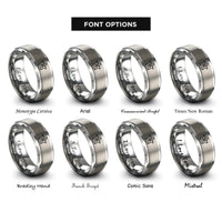 font options for inside engraving on silver 8 bit star rings