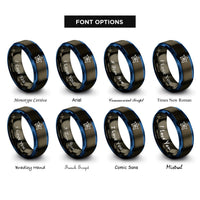 font options for inside engraving on gunmetal & blue 8 bit star rings