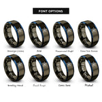 font options for inside engraving on gunmetal & blue 8 bit star rings
