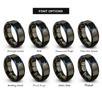 font options for inside engraving on gunmetal & blue 8 bit star rings
