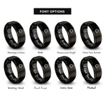 font options for inside engraving on black 8 pointed star rings