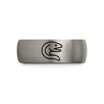 personalized present rings – black & blue & gray tungsten moray eel wedding band