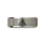 unique anniversary present ideas – grey tungsten mountain ridge moon wedding band