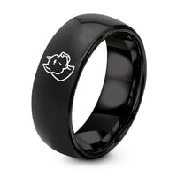 8th Gift Anniversaries for Her – black tungsten pit bull terrier ring