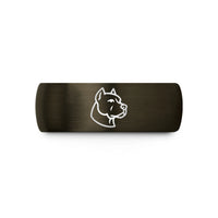 unique presents for wife – gunmetal & black tungsten pit bull terrier wedding band