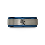 tungsten bands for men – blue & gray tungsten racquetball racquet ball wedding band