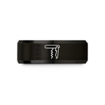 unique rings for women – black & gold tungsten waiters corkscrew wedding band