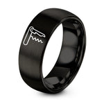 8th Gift Anniversaries for Her – black tungsten waiters corkscrew ring