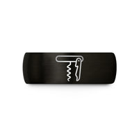 personalized presents for her – black tungsten waiters corkscrew wedding band