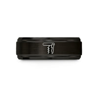 unique rings for women – black tungsten waiters corkscrew wedding band