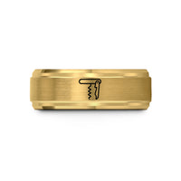tungsten bands for couples – gold tungsten waiters corkscrew wedding band