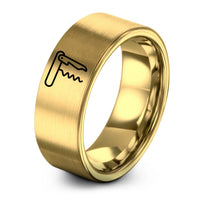 personalized presents for her – gold tungsten waiters corkscrew ring