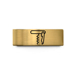 engraved rings for her – gold tungsten waiters corkscrew wedding band