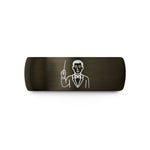 men's wedding band present – gunmetal & black tungsten director baton wedding band