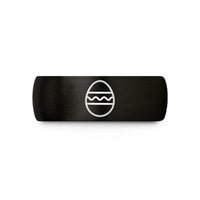 engraved bands for men – black & rose gold tungsten easter egg wedding band