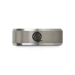 personalized presents for him – black & silver tungsten yarn ball wedding band
