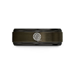 unique wedding bands men – gunmetal & black tungsten yarn ball wedding band